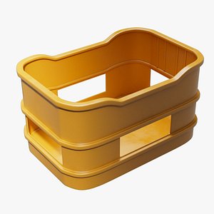 3D Plastic crate box for storage goods model