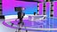 News Broadcast Studio Set 3D model
