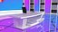 News Broadcast Studio Set 3D model