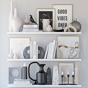 3D Shelves with decor