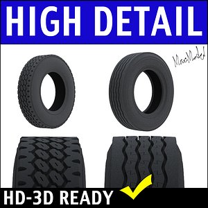 Semi Truck Tires 3D Model