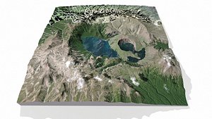3D Ksudach volcanic massif Kamchatka model
