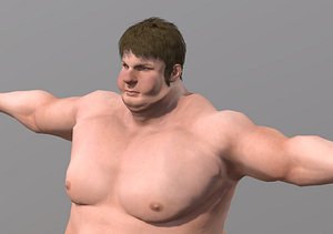 Naked man-Rigged 3d game character