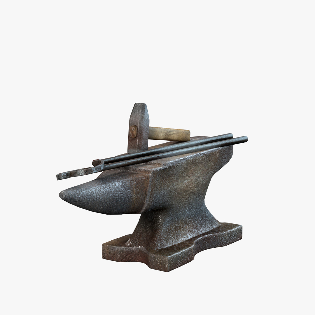 Anvil Hammer Blacksmith C4d