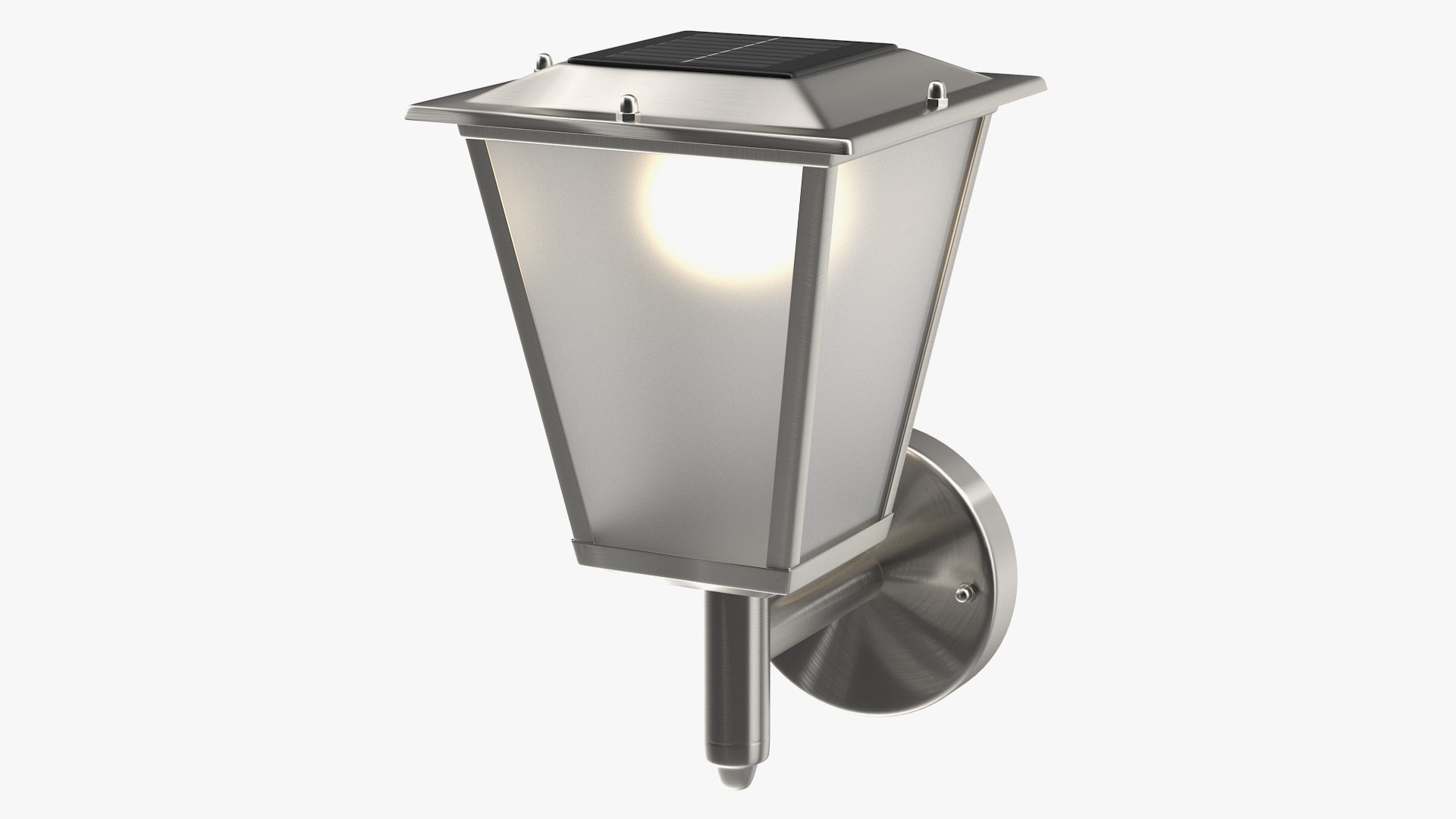 Classical Design Solar Outdoor Wall Lamp Switched On 3D model preview