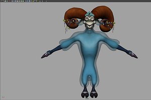 character sheep belgur rigged 3D model