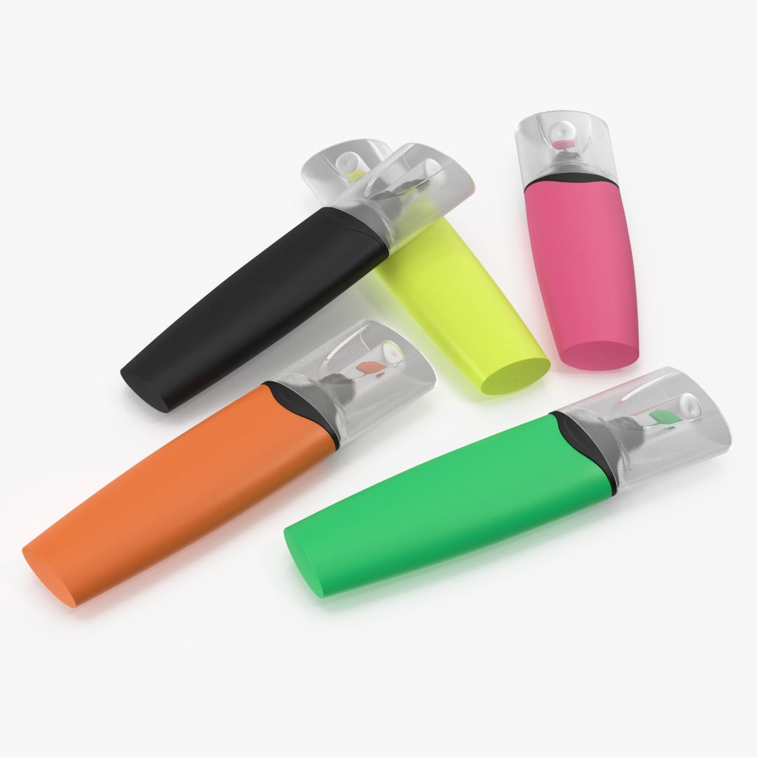 5 Highlighter Markers(1) 3D model preview