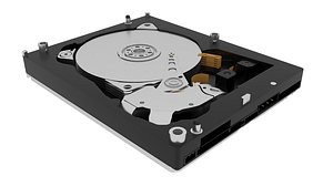 Opened Hard Disk Drive 3D model
