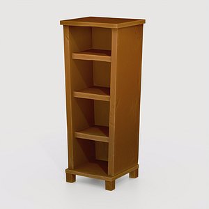 Stylized wooden used shelf cabinet 3D model