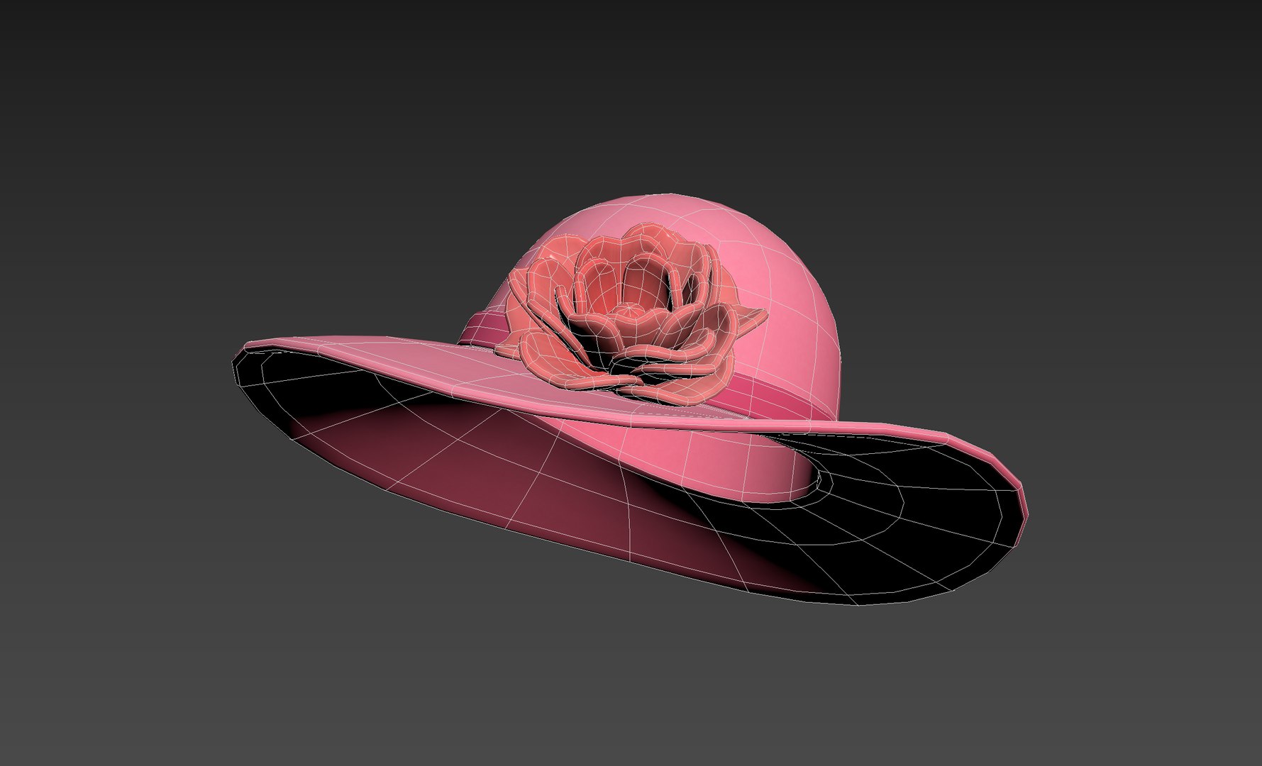 3D Pink Flower Hat model - TurboSquid 1773501