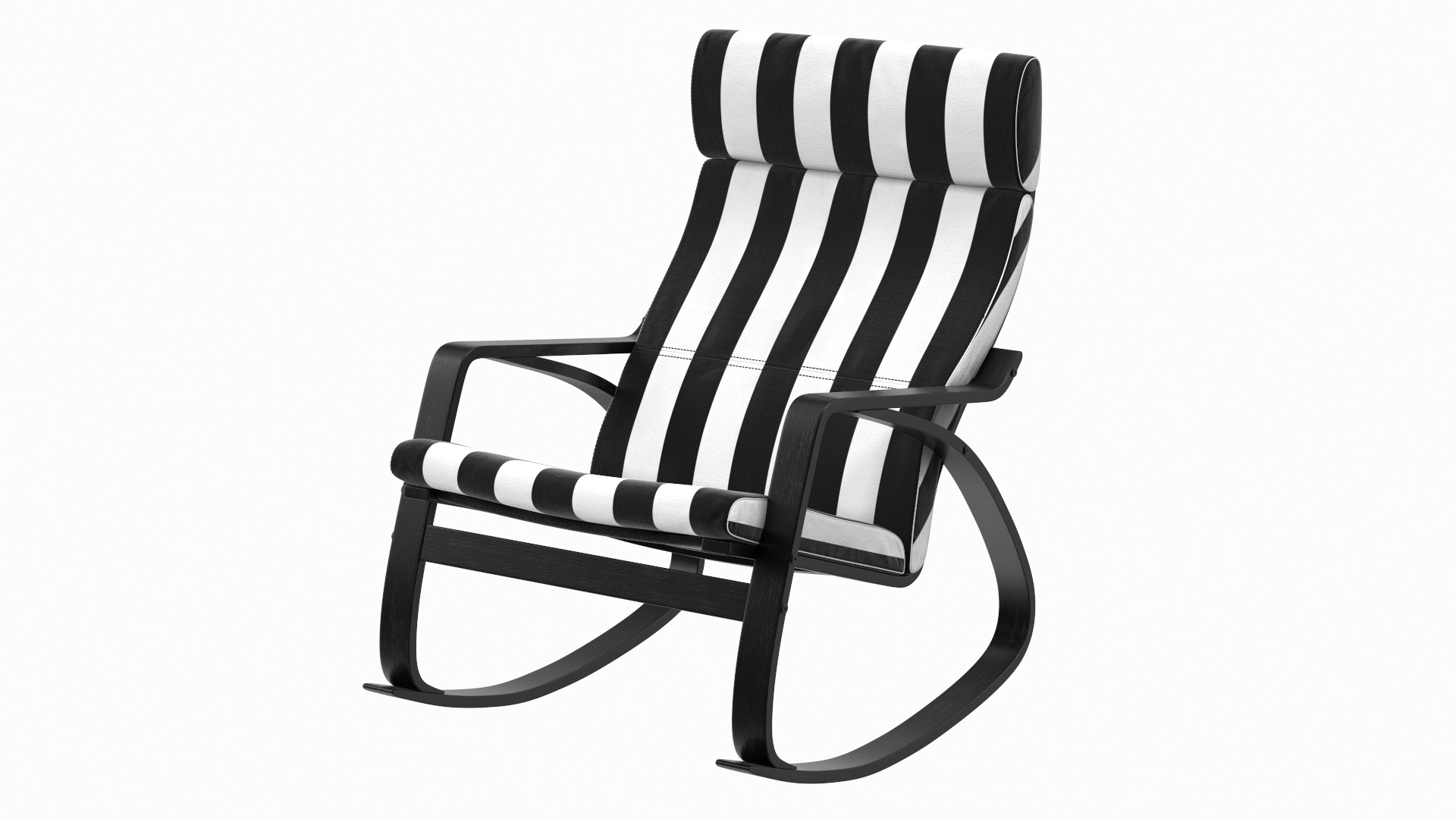 Rocking Chair Black White 3D Model TurboSquid 1511211
