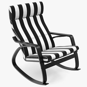 rocking chair black white 3D model