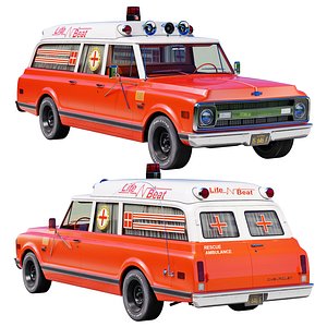 Chevrolet suburban 1970 ambulance 3D model