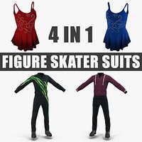 Figure Skater Suits 3D Models Collection