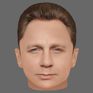 3D Daniel Craig Head - Low poly head for game