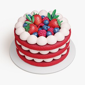 3D Red Velvet Cake model