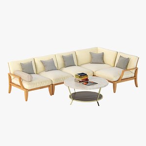 Relais Outdoor Moduler Sofa Set with Coffee Table
