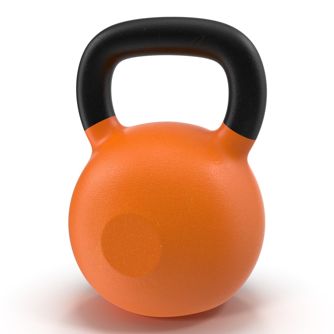 Kettlebell 2 Orange 3D Model 3D model preview
