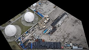 factory storage pipes machinery terrain drone photogrammetry 3D