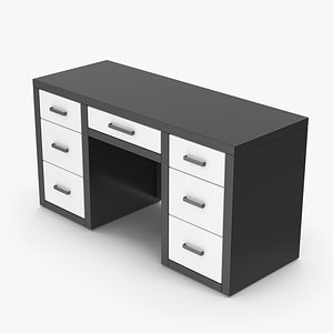 Desk Black White 3D
