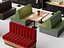 Combinaison de banquettes multicolores pour restaurant moderne