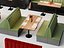 Combinaison de banquettes multicolores pour restaurant moderne
