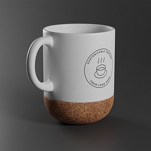 Mug with customizable logo and cork bottom