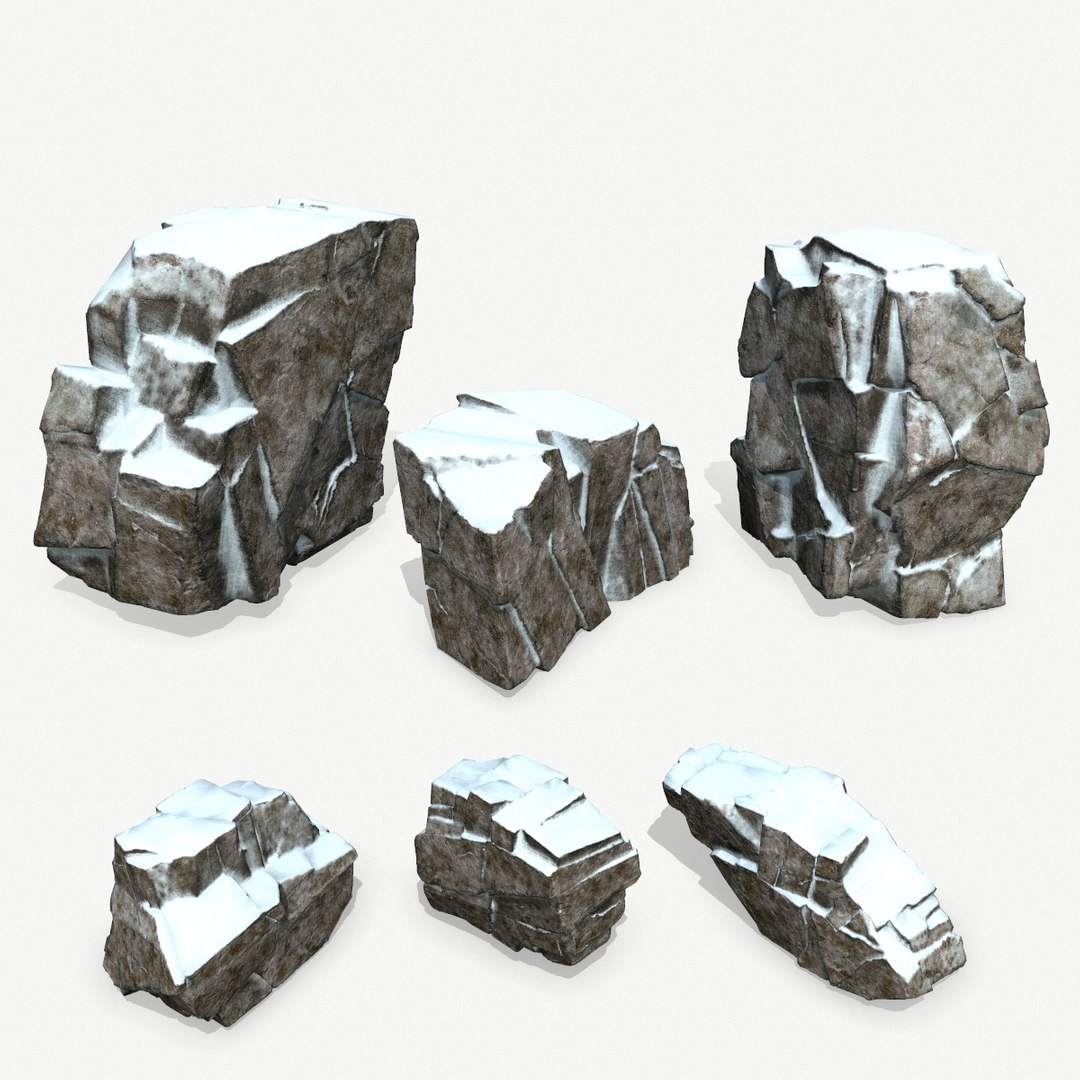Snow Rocks 3D Model - TurboSquid 1823439