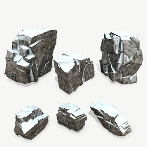 snow rocks 3D model