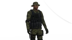 3D Heavy Gunner US Soldier Military Support Unit 3D Low-poly 3D model model