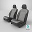 Car Front Seat Set Two Pieces Gray Black