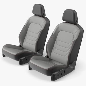 Car Front Seat Set Two Pieces Gray Black