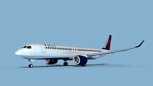 3D Airbus A220-300 Delta Express