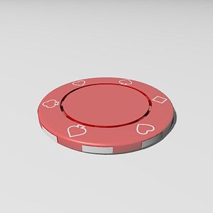 3D realistic red casino chip model