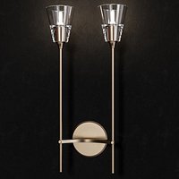 TORCHE DE VERRE DOUBLE SCONCE