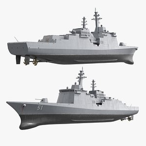 Kang Kon Naval Destroyer Simplified 3D model