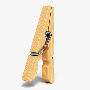 3D model wooden clothespin