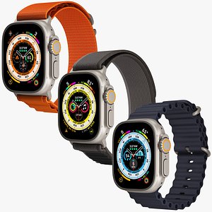 Apple Watch Ultra with Gray Trail Loop 3D
