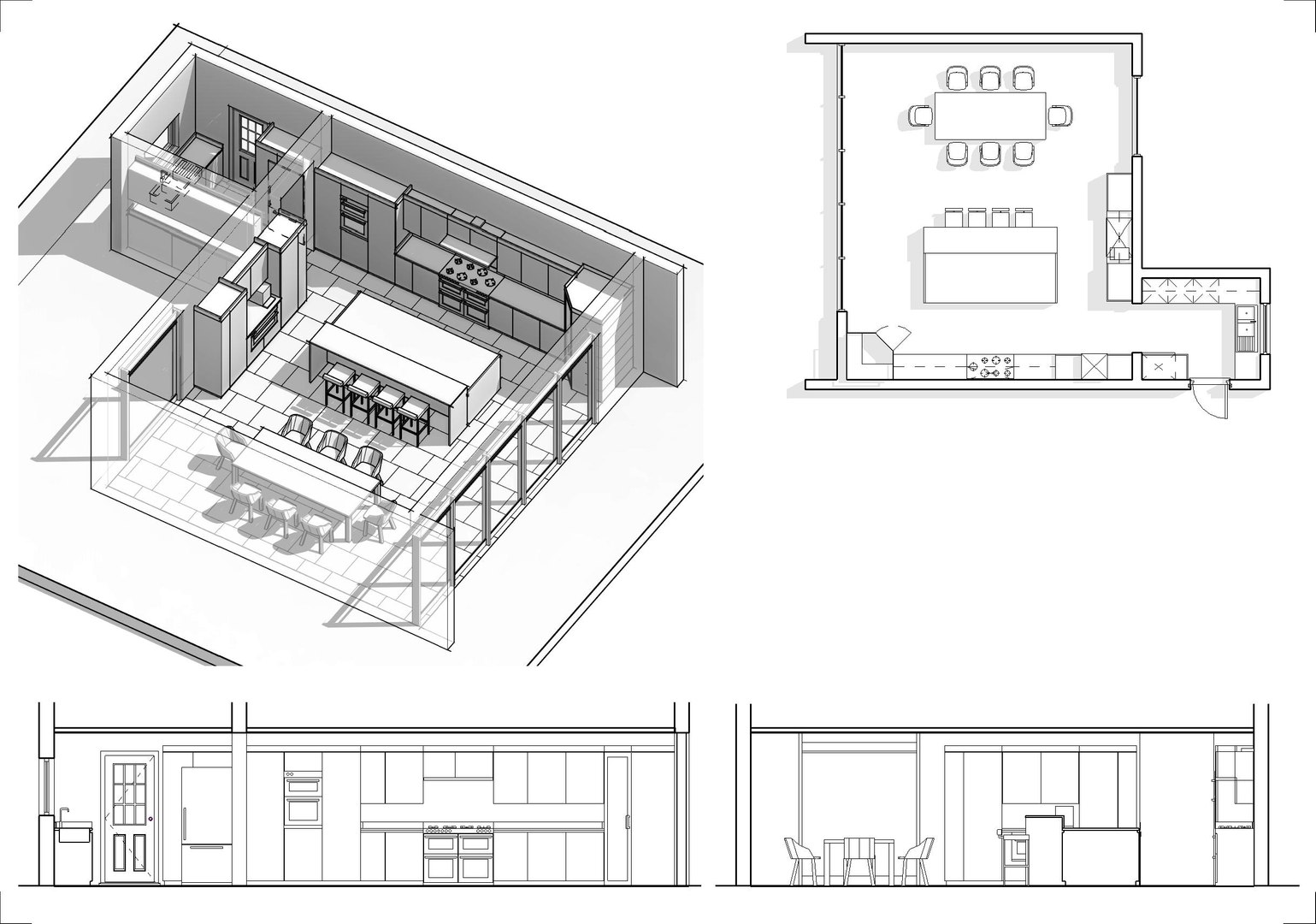 3D Parametric Kitchen Cabinets Furniture And Appliances Model ...