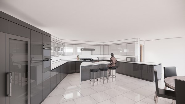 Parametric kitchen cabinets furniture and appliances 3D 모델 - TurboSquid ...