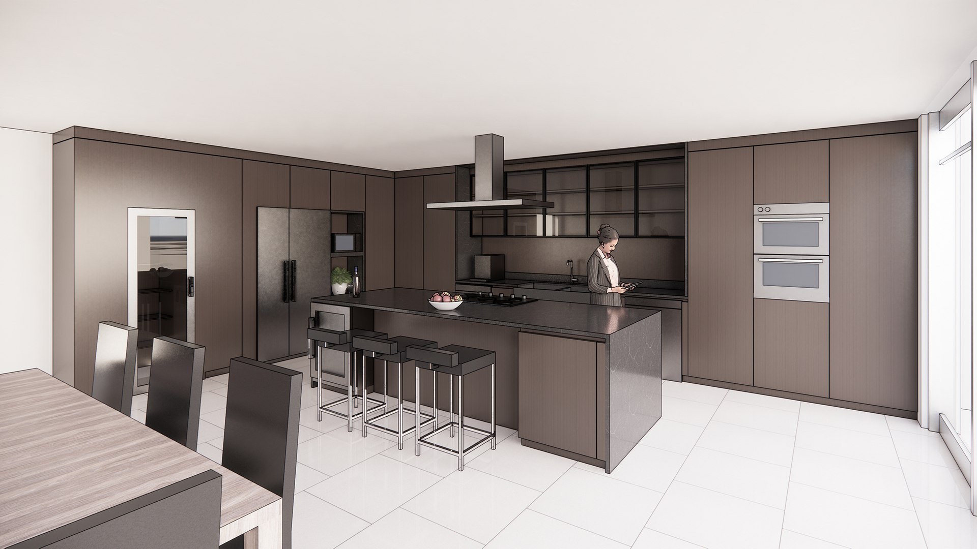 modèle 3D de Parametric kitchen cabinets furniture and appliances ...