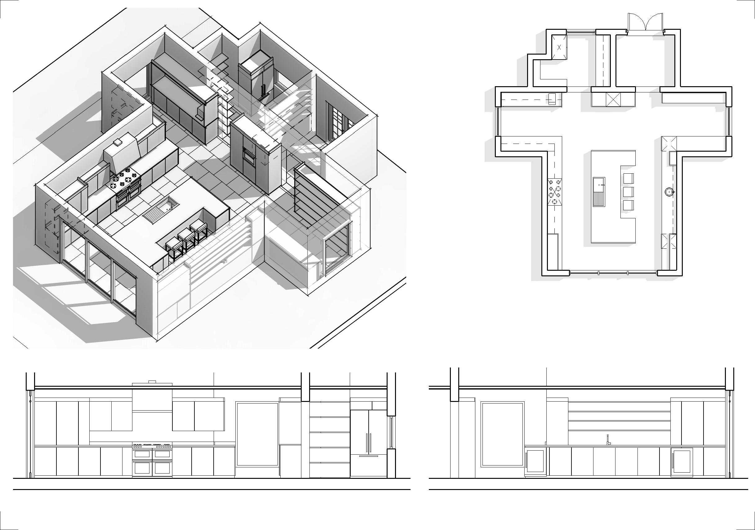 modelo 3d Parametric kitchen cabinets furniture and appliances ...