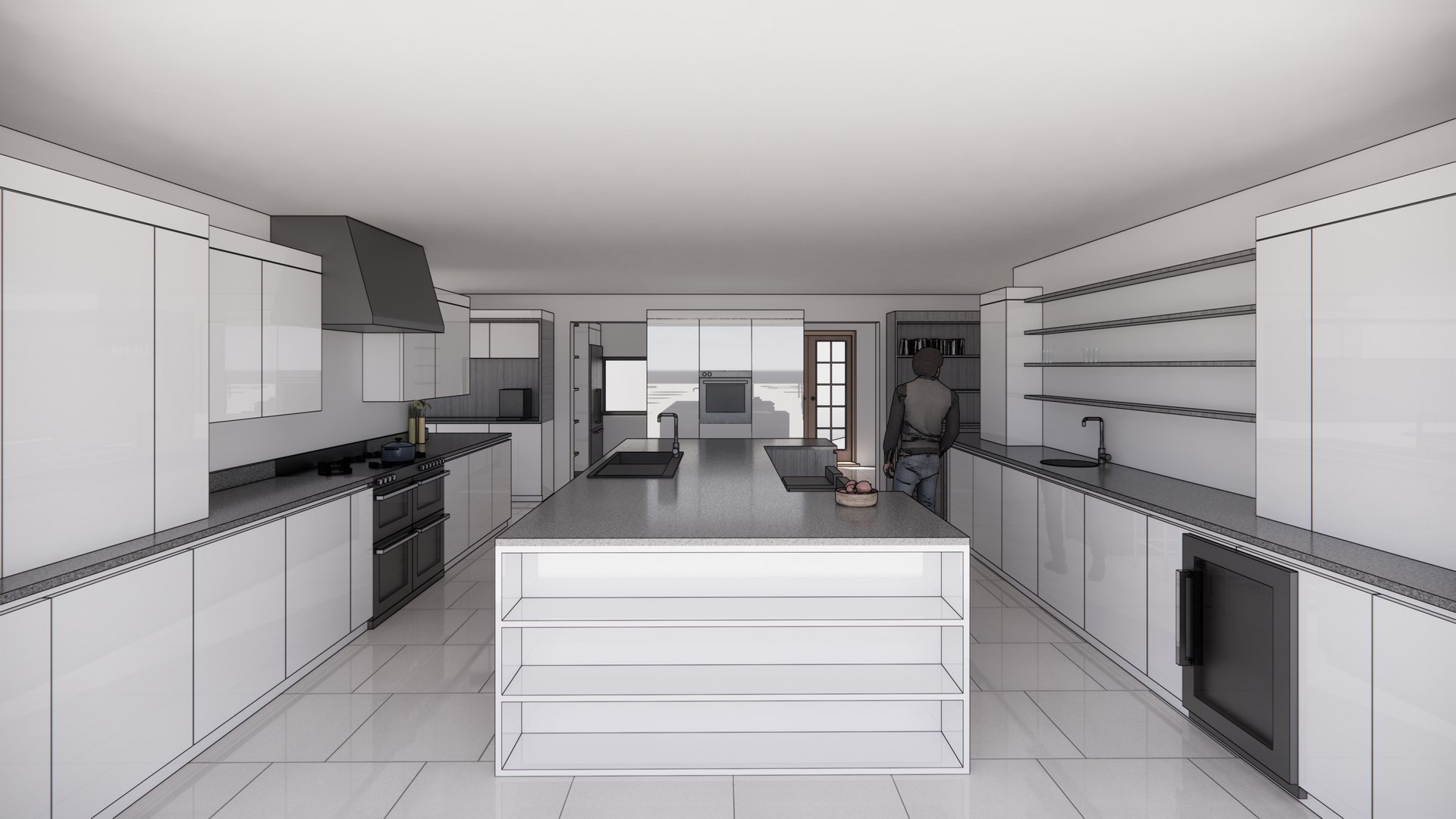 3D Parametric Kitchen Cabinets Furniture And Appliances Model ...