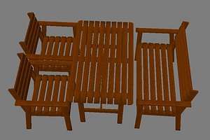 3d model ikea sitting set balcony