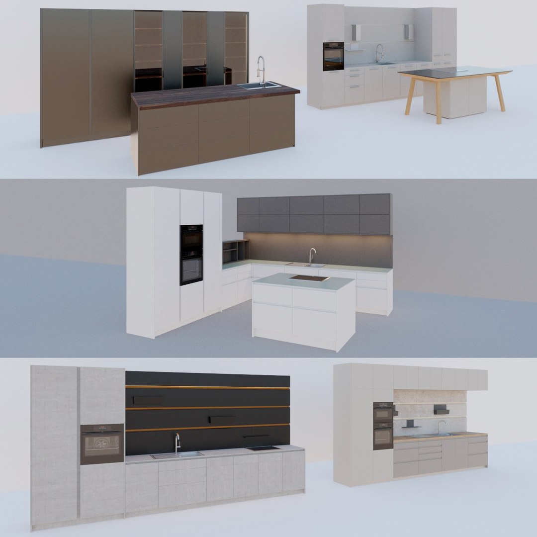 3D Model Collection Of Kitchens - TurboSquid 2207675