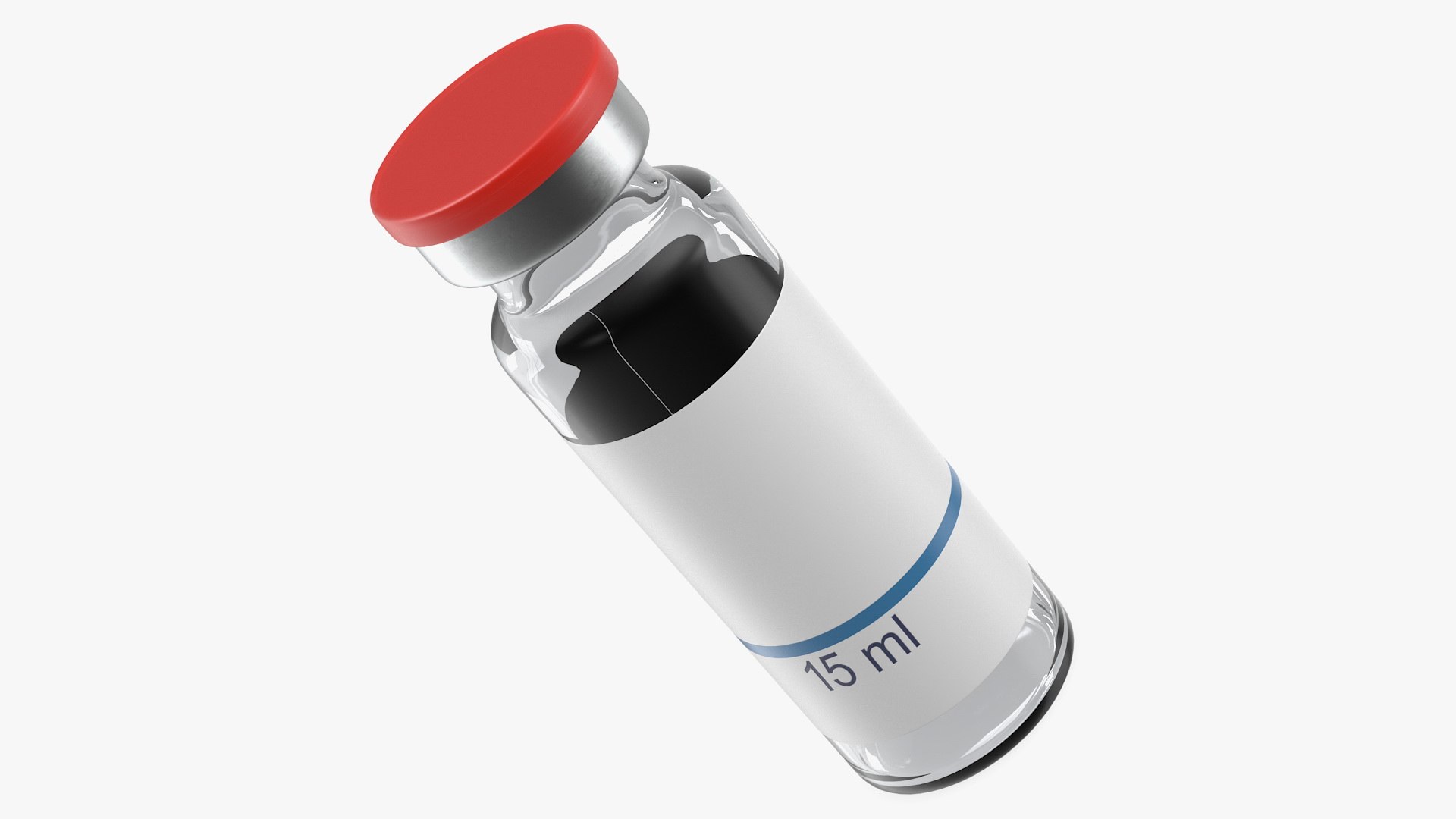 Empty Glass Injection Vial 3D model preview