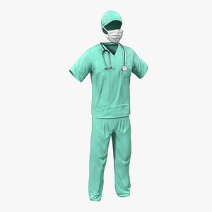 3d surgeon dress 18 modeled model
