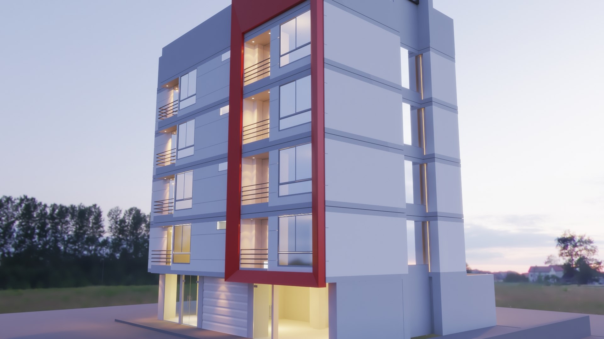 5 Floor Building Modeled 3D Model - TurboSquid 1521997