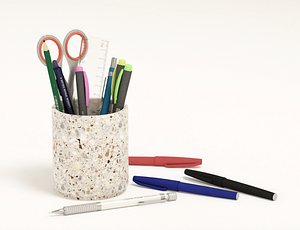 3D Low-Poly Stationery Set 1