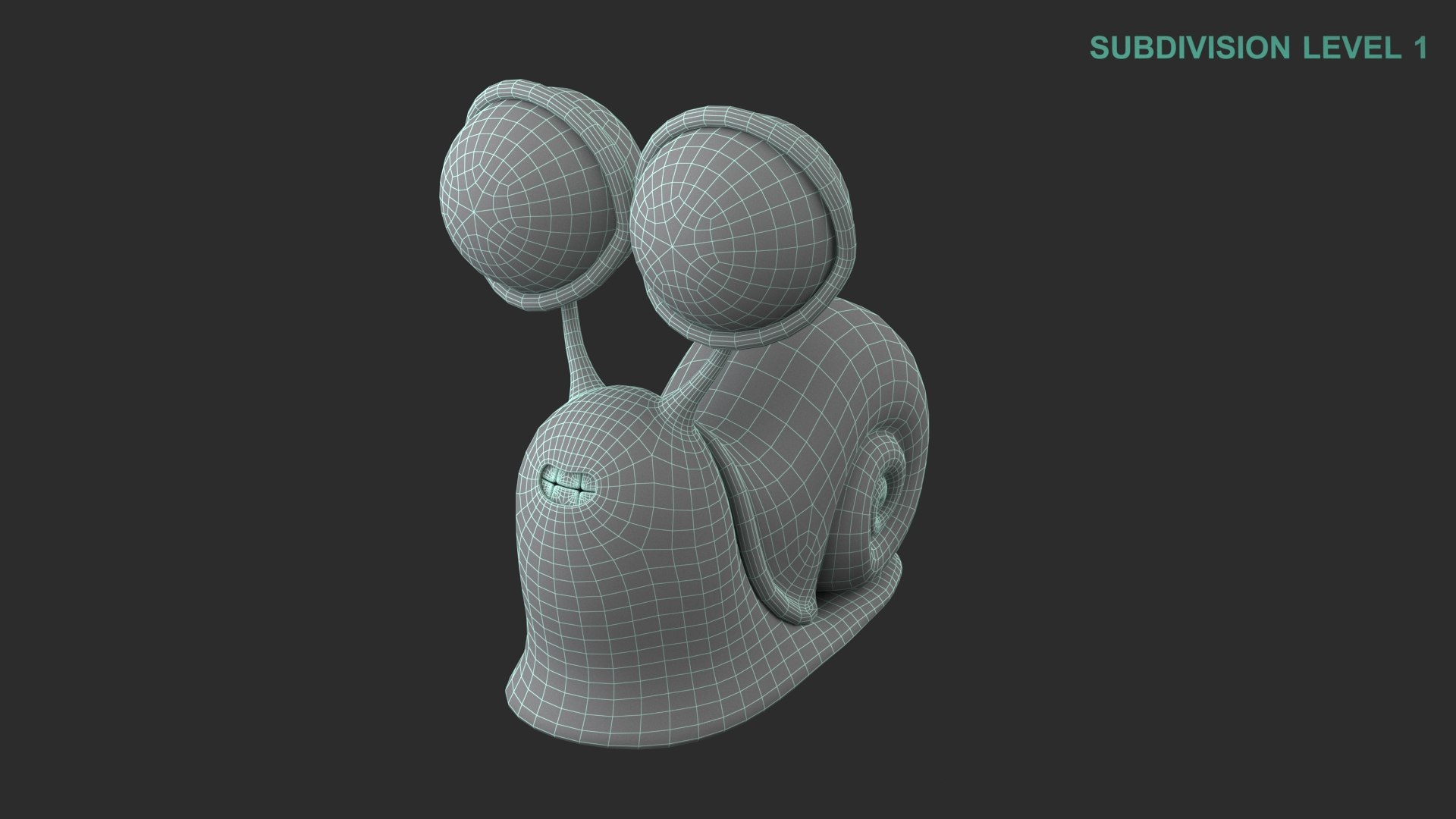 Cartoon Snail Character 3D https://p.turbosquid.com/ts-thumb/OK/i7eyl8/2V/wireframe0004/jpg/1684131347/1920x1080/fit_q87/e00a6e2b1c465524b44f1cb655676bce69abe8b7/wireframe0004.jpg